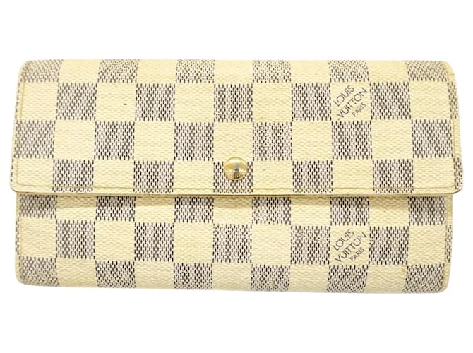 Louis Vuitton Portefeuille Sarah Weiß Leinwand  ref.1374523