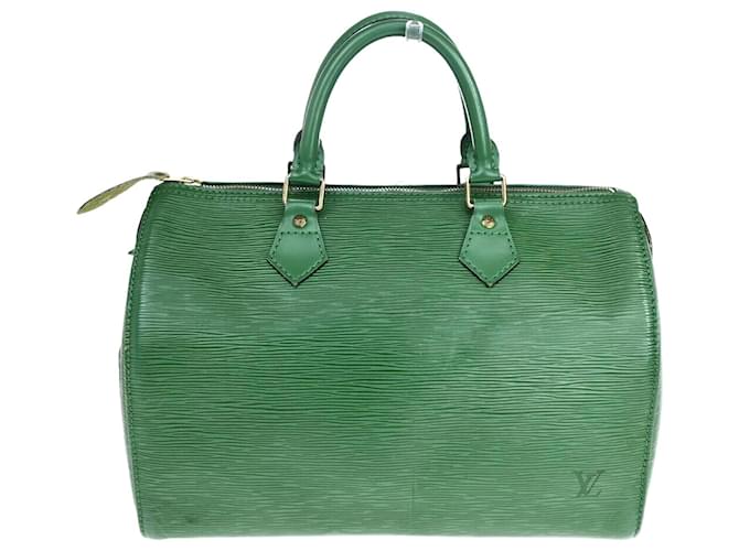 Louis Vuitton Speedy 30 Verde Couro  ref.1374536