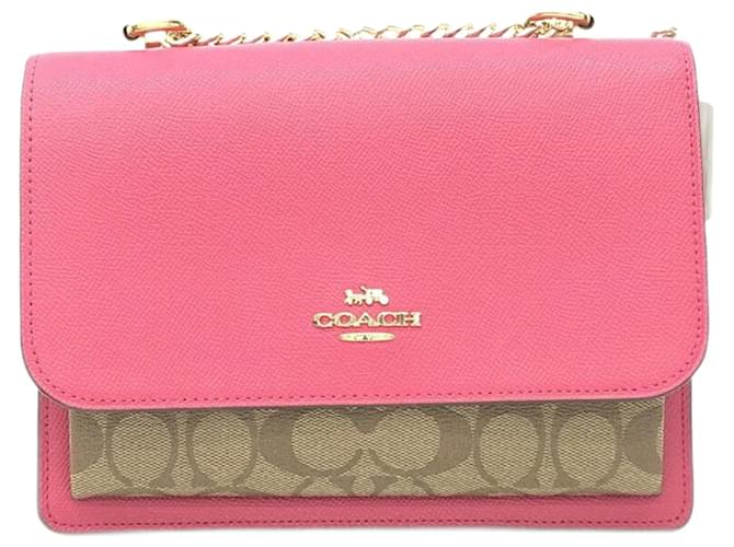 Coach Signature Pink Leather  ref.1374557