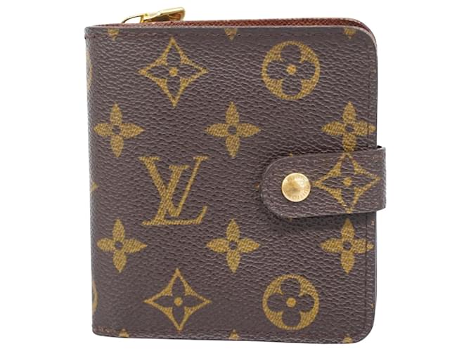 Fermeture éclair Louis Vuitton Compact Toile Marron  ref.1374598