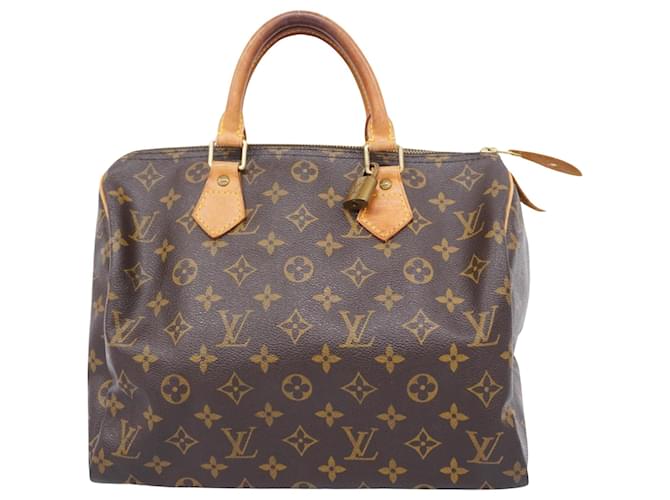 Speedy Louis Vuitton schnelle 30 Braun Leinwand  ref.1374651