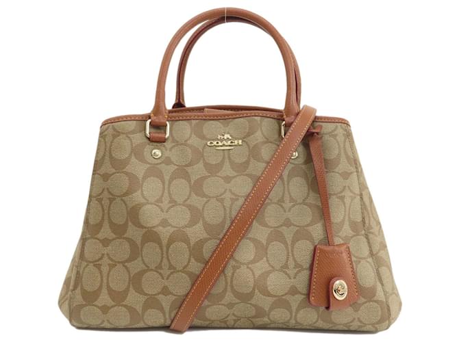 Coach Entraîneur Margot Carryall Toile Marron  ref.1374688