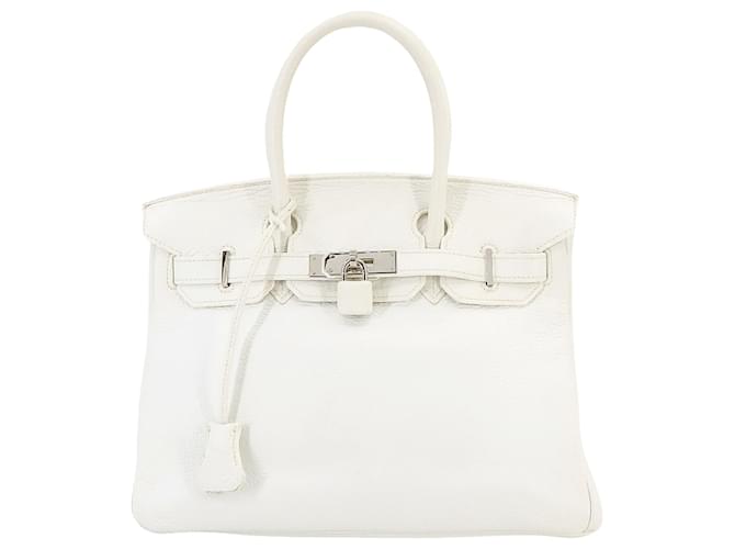 Hermès Birkin 30 Branco Couro  ref.1374707