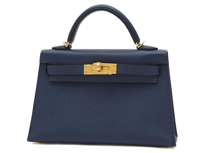 Hermès Kelly Navy blue Leather  ref.1374735