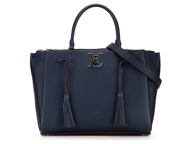 Louis Vuitton Lockme Azul marinho Couro  ref.1374736