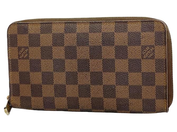 Louis Vuitton Zippy Braun Leinwand  ref.1374769