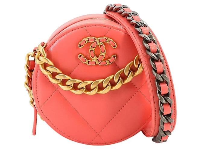 Chanel Chanel 19 Rosa Cuero  ref.1374804