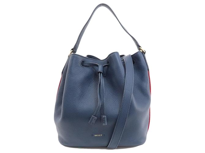 Bally Cuir Bleu Marine  ref.1374820