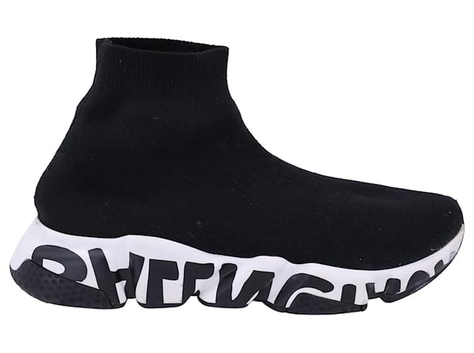 Balenciaga Speed Graffiti Sneakers in Black Polyester  ref.1374839