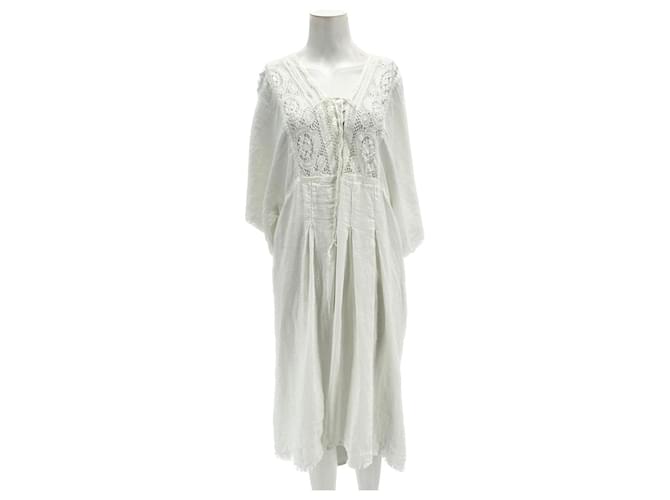 Autre Marque DIMANCHE SAINT-TROPEZ Robes T.FR Taille Unique Lin Blanc  ref.1374869