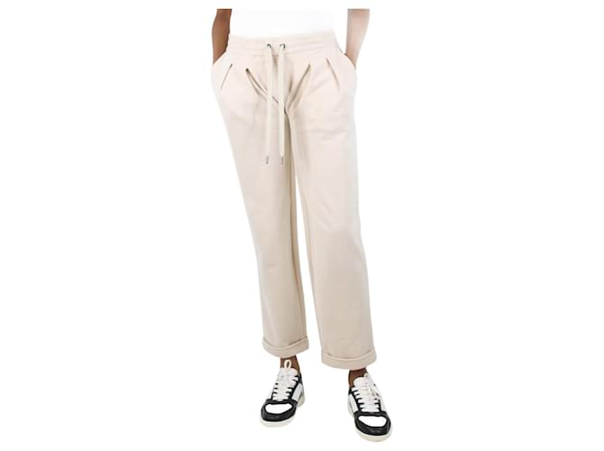 Brunello Cucinelli Cream straight-leg sweatpants - size S Cotton  ref.1374930