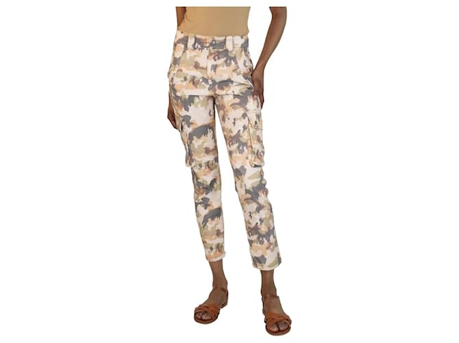 Isabel Marant Jean à imprimé camouflage pêche - taille UK 6 Coton Rose  ref.1374946