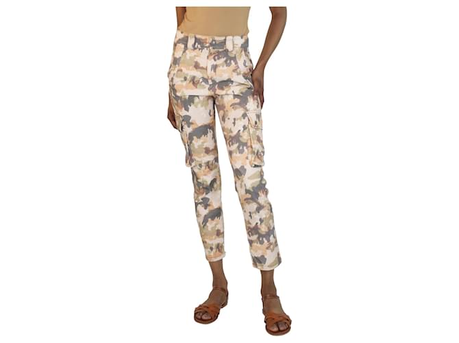 Isabel Marant Peach camouflage-print jeans - size UK 6 Pink Cotton  ref.1374946