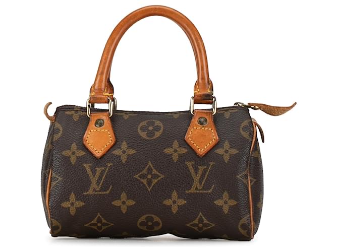 Louis Vuitton Brown Monogram Mini HL Speedy Leather Cloth  ref.1374979