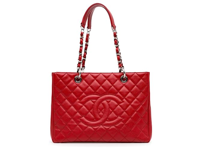 Gran bolso de compras Chanel Red Caviar Roja Cuero  ref.1374982