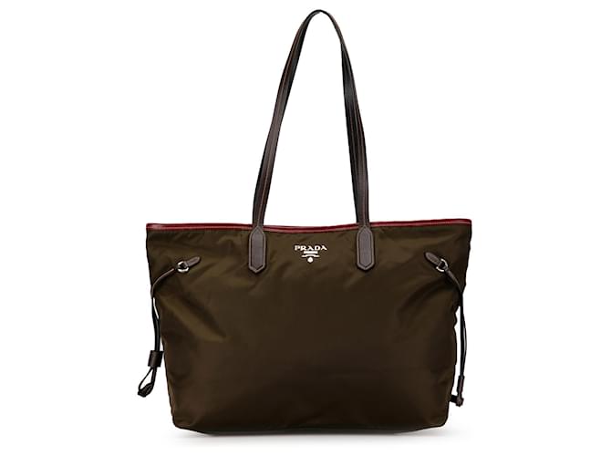 Prada Green Tessuto Tote Bag Pony-style calfskin Cloth  ref.1374988