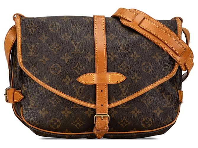 Louis Vuitton Brown Monogram Saumur 30 Leather Cloth  ref.1374990