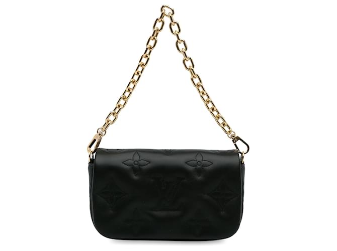 Cartera Louis Vuitton Bubblegram negra con cadena Negro Cuero Becerro  ref.1374995