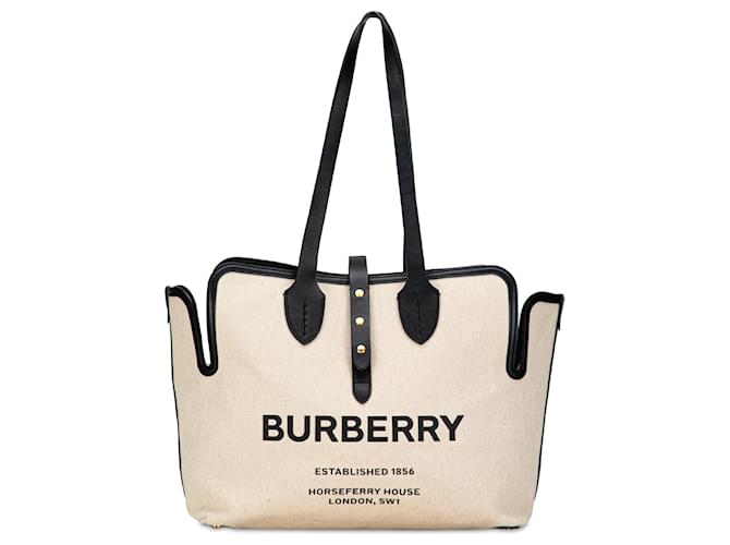 Burberry Brown Soft Belt Canvas Tote Bag Beige Cloth Cloth  ref.1375011