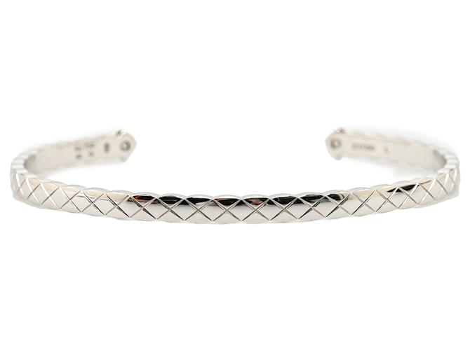 Chanel Silver 18K White Gold Diamond Coco Crush Bangle Silvery Metal  ref.1375017