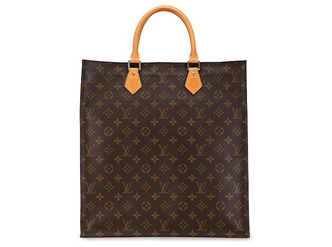 Louis Vuitton Brown Monogram Sac Plat Leather Cloth  ref.1375046
