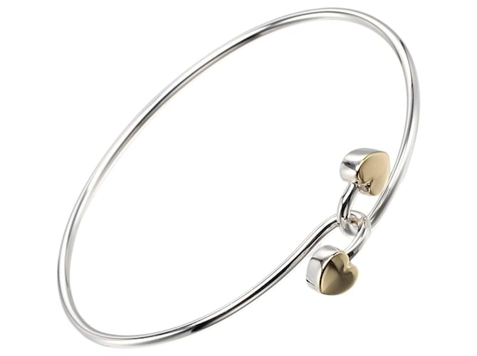 Bracciale in metallo con bracciale con nodo a cuore foderato Tiffany & Co in condizioni eccellenti  ref.1375092