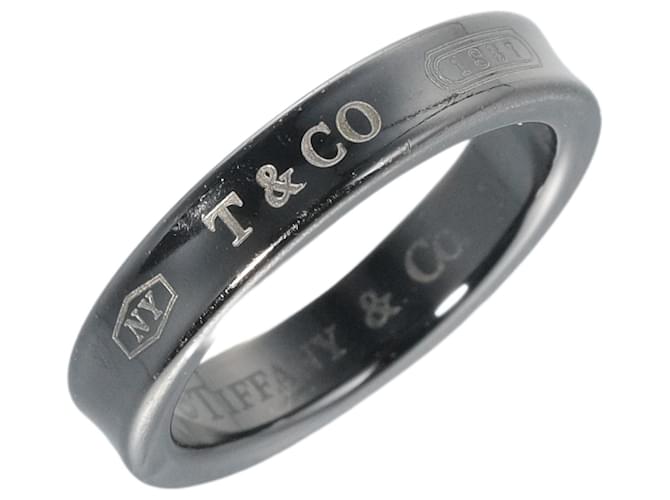 Anillo de metal Tiffany & Co Titanium 1837 Band Ring en buen estado  ref.1375106