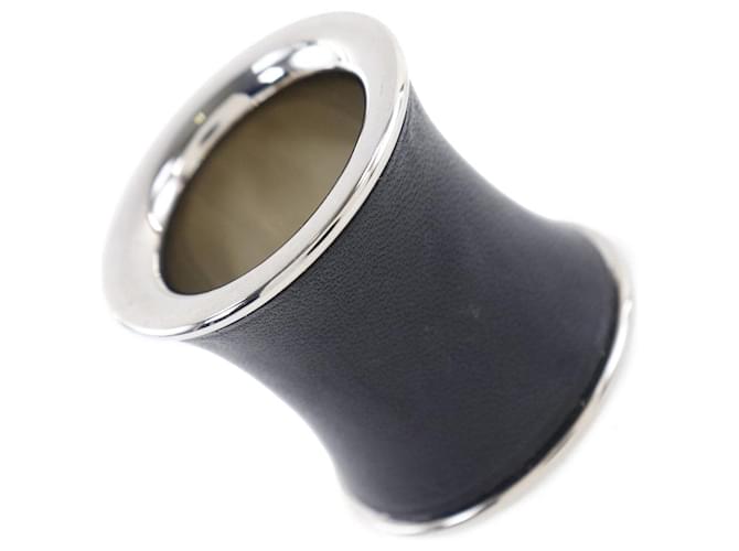 Ring Hermès Anello per sciarpa in pelle Hermes Anello per sciarpa in metallo in buone condizioni  ref.1375118