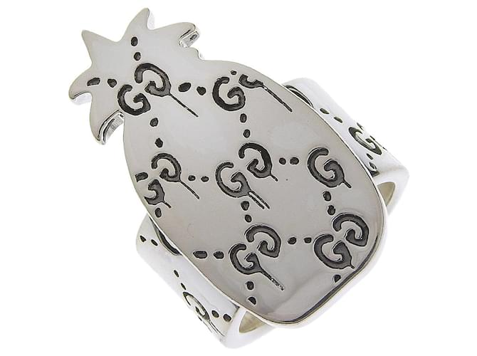 Anillo de metal con anillo de piña fantasma GG de Gucci en buen estado  ref.1375119