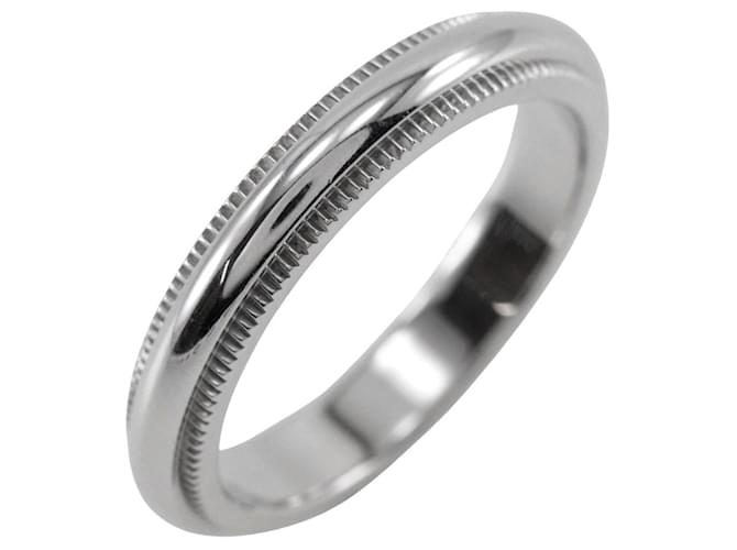 Anel de metal para aliança de casamento Tiffany & Co Platinum Milgrain 6.0001757E7 em excelente estado  ref.1375124