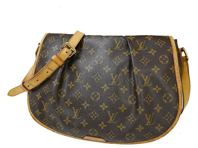 Louis Vuitton Menilmontant Castaño Lienzo  ref.1375155