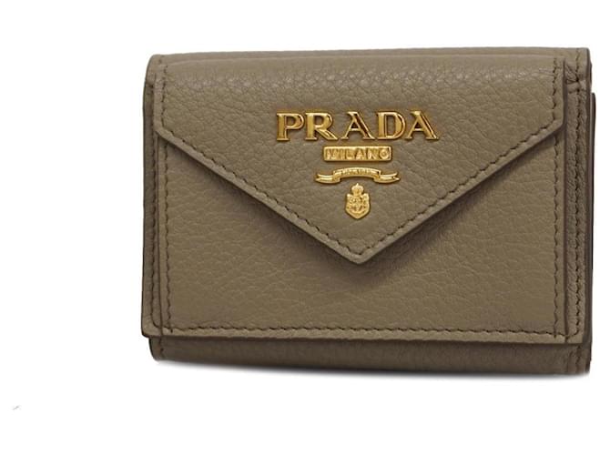 Prada Saffiano Grau Leder  ref.1375162