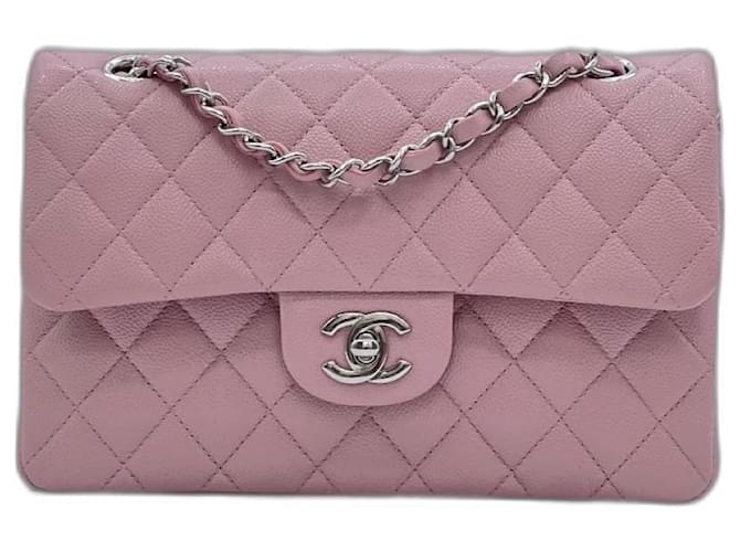 Timeless Chanel Small Classic Flap Pink Silver  ref.1375181