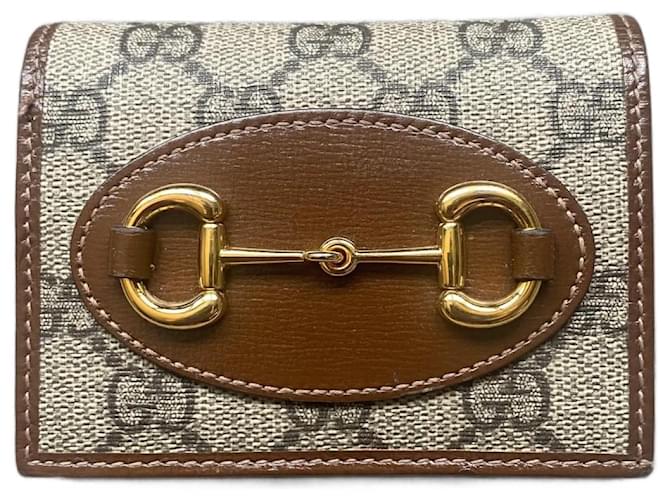 Gucci Portamonete, portafogli, astucci Marrone Tela  ref.1375183