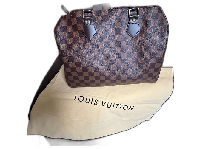 Sac à main Louis Vuitton Speedy Damier 30 Marron