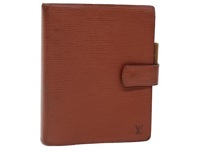 LOUIS VUITTON Epi Agenda GM Day Planner Couverture Marron R20213 LV Auth am6243 Cuir  ref.1375207