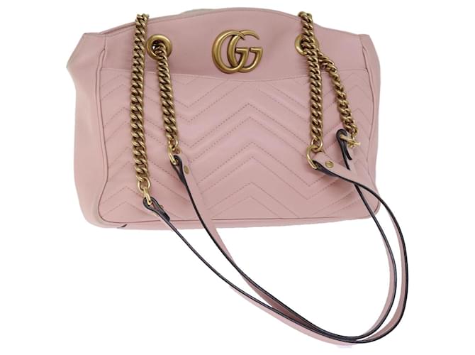 GUCCI GG Marmont Chain Shoulder Bag Pink 443501 Auth am6172 Leather  ref.1375229