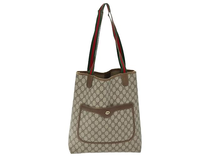 GUCCI GG Supreme Web Sherry Line Tote Bag Beige Red Green 40 02 003 Auth yk12106  ref.1375237