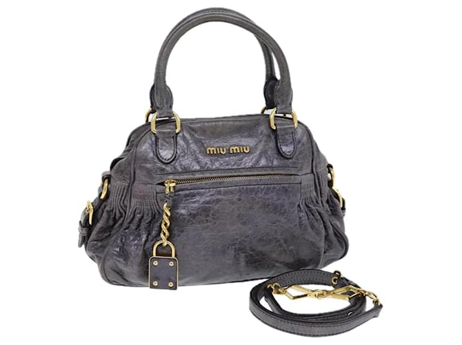 Miu Miu Sac à main en cuir 2way Sac à bandoulière Violet Auth ki4427  ref.1375324