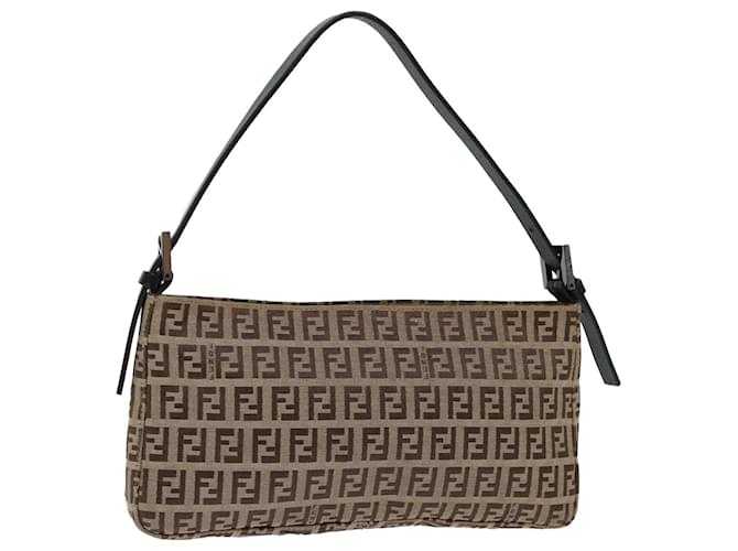 FENDI Sac à main en toile Zucchino Beige Auth yk12057  ref.1375325