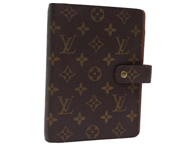 LOUIS VUITTON Monogram Agenda MM Day Planner Couverture R20105 LV Auth 73478 Toile Monogramme  ref.1375330