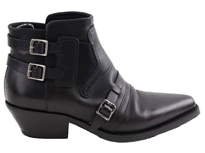 Dior Leather boots Black  ref.1375356