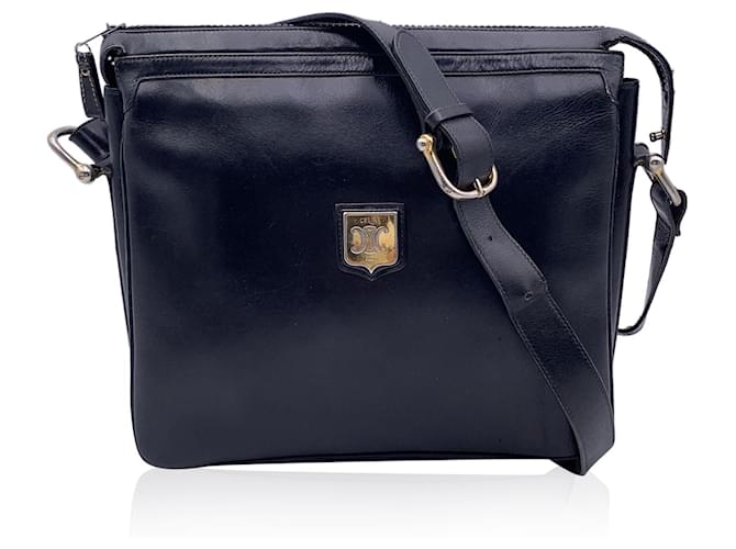 Céline Celine Shoulder Bag Vintage Black Leather  ref.1375367