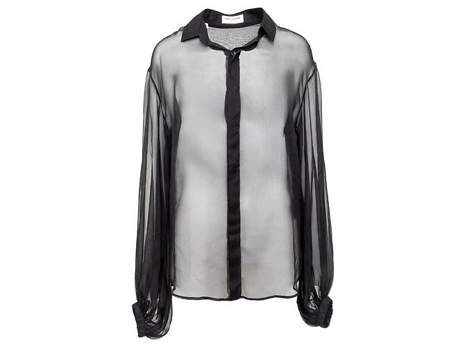 Camicia velata Saint Laurent Nero