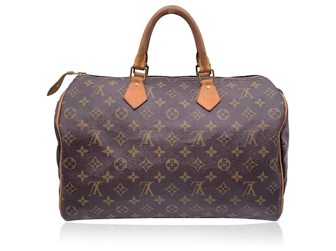 Louis Vuitton Handbag Speedy Brown Cloth  ref.1375404