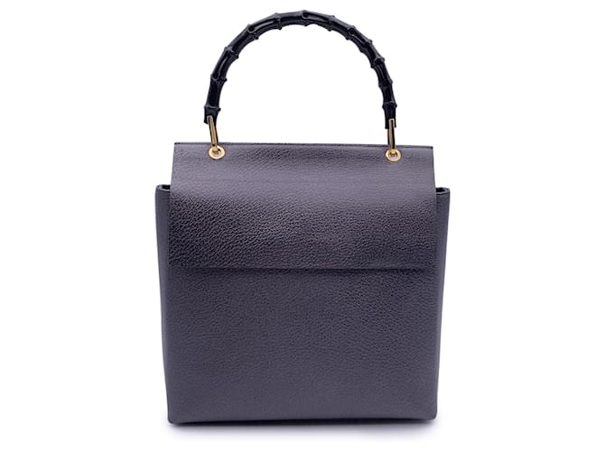 Gucci Handbag Vintage Bamboo Grey Leather  ref.1375414