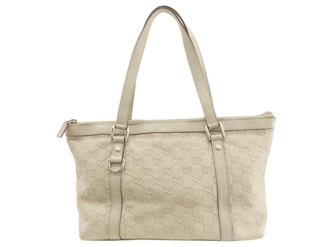 Gucci GG Canvas Blanco Cuero  ref.1375428