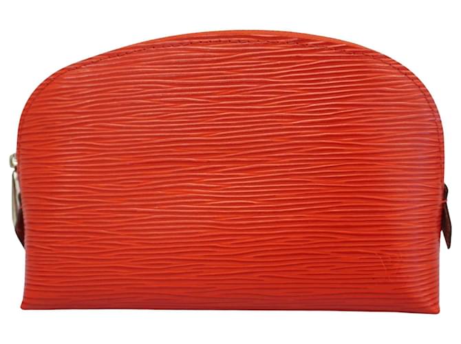 Louis Vuitton Cosmetic pouch Red Leather  ref.1375557