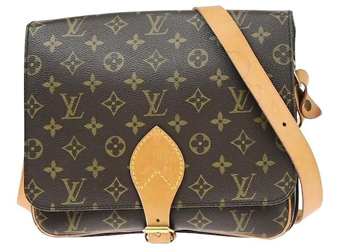 Louis Vuitton Cartouchière Castaño Lienzo  ref.1375560