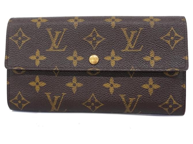 Crédito de Louis Vuitton Porte Monnaie Marrom Lona  ref.1375622